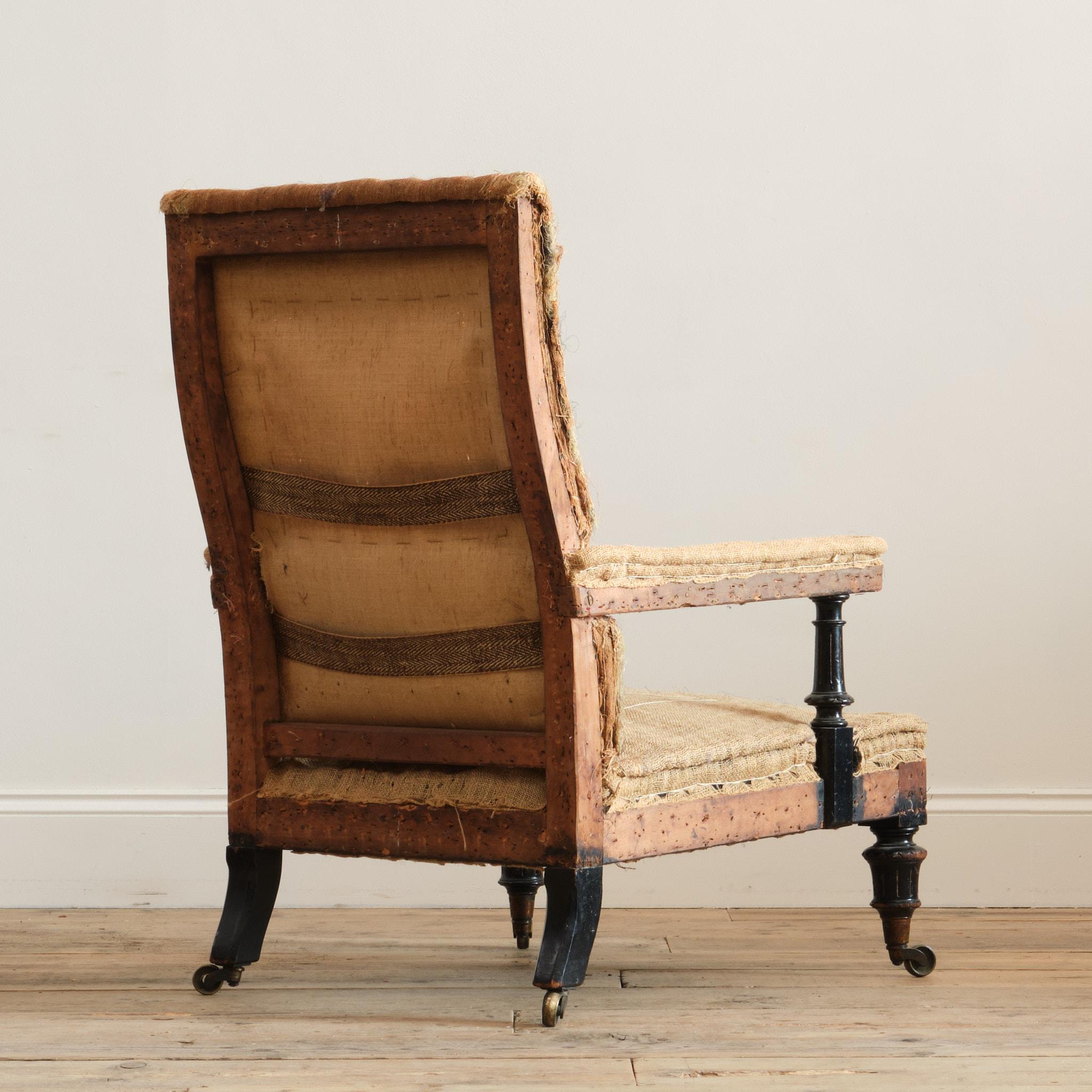 Sillón abierto de mediados del siglo XIX attr' Gillows en Bueno estado para la venta en Batley, GB
