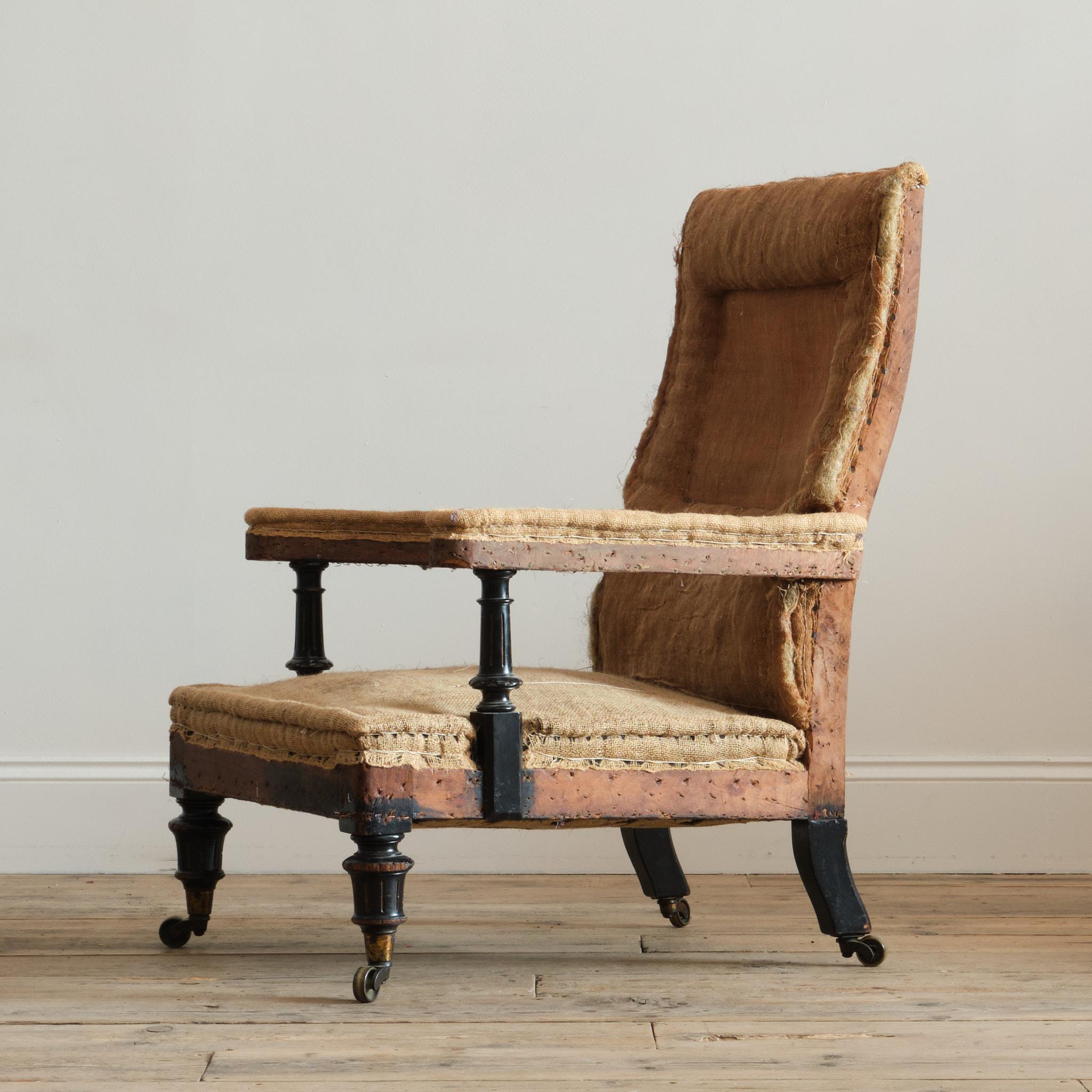 Sillón abierto de mediados del siglo XIX attr' Gillows Nogal en venta