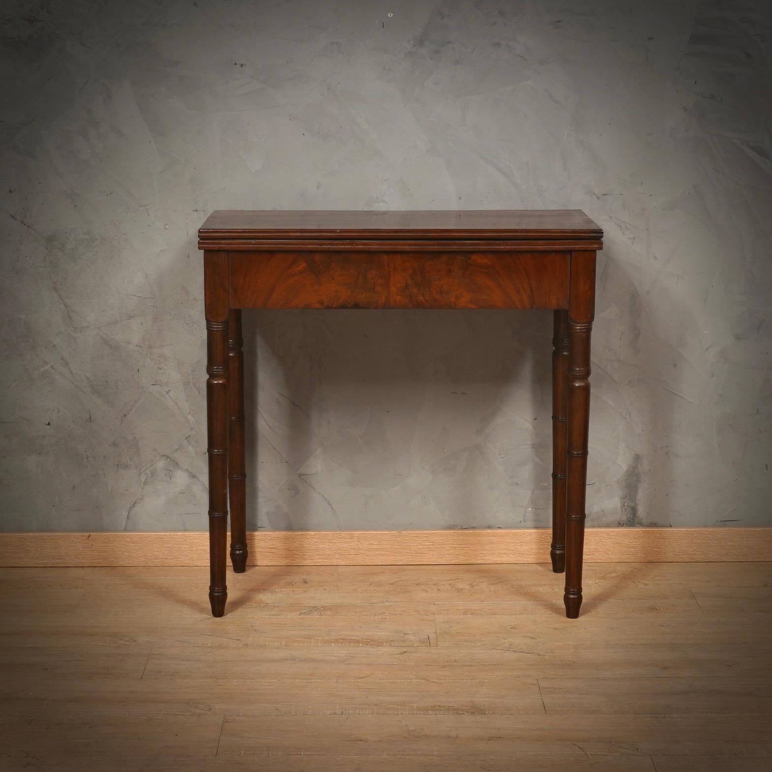 Louis Philippe MidCentury Walnut Openable Card Table, 1850 For Sale