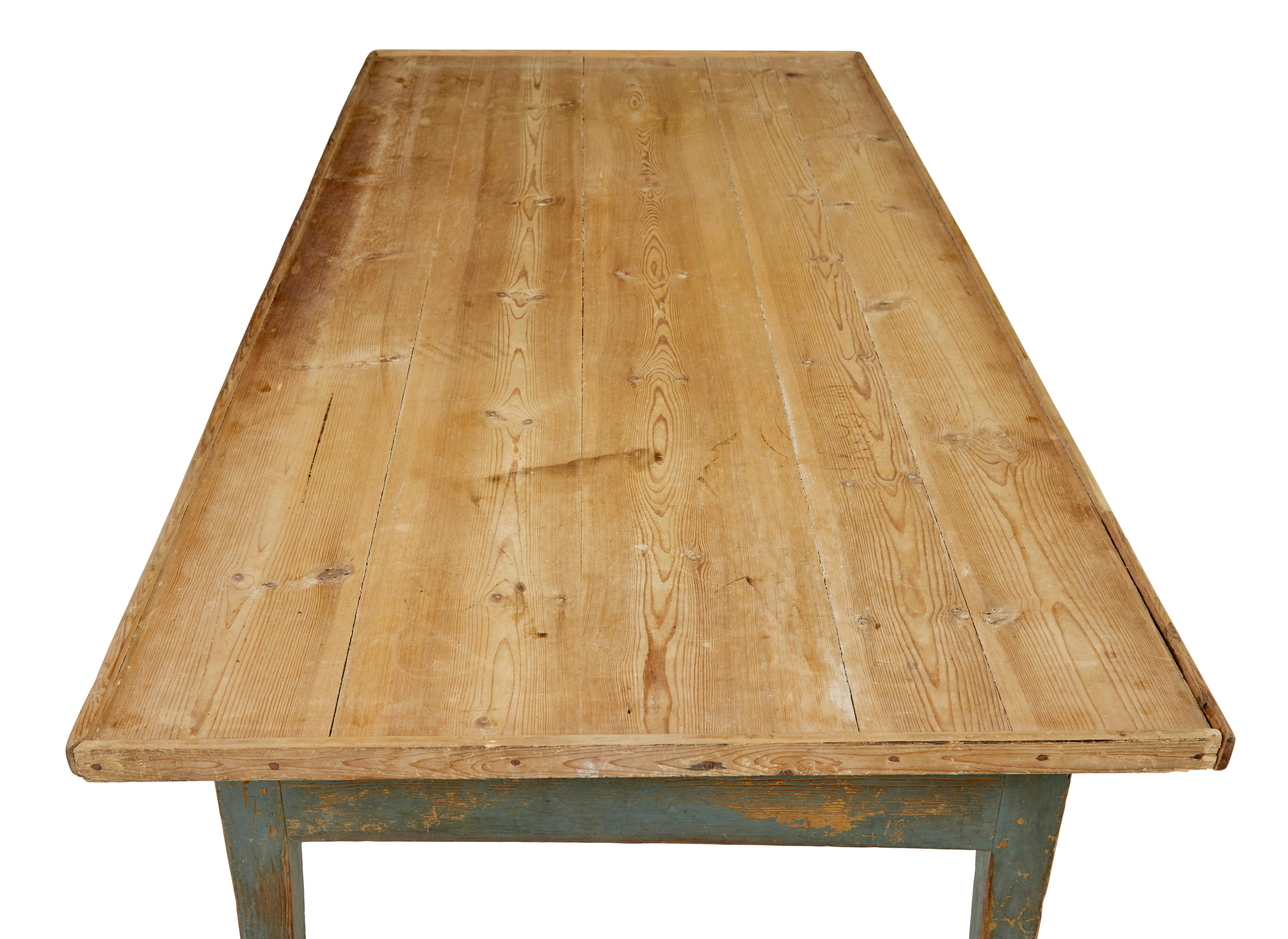 Mid 19th century original paint Swedish pine bakers table 1