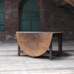 Mid 19th Century Oval Oak English Country House Gateleg Dining Table