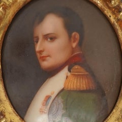 Mid-19th Century Painted Ceramic Plaque of Napoleon Bonaparte