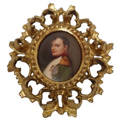 Mid-19th Century Painted Ceramic Plaque of Napoleon Bonaparte