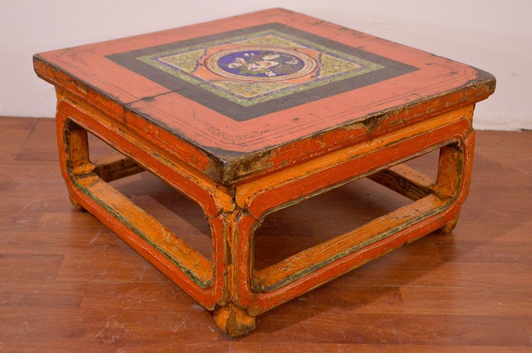 Mid19th Century Painted Mongolian Coffee Table For Sale at 1stDibs