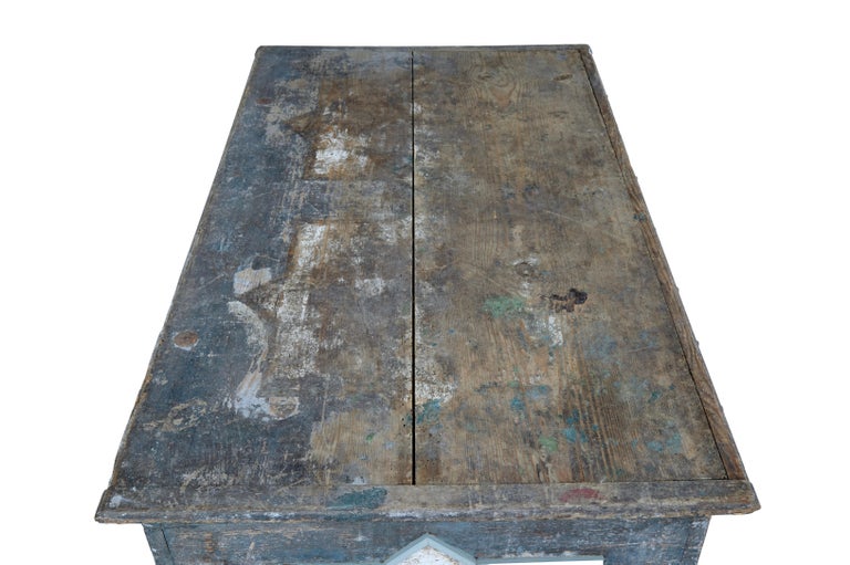 Mid 19th Century Painted Pine Blanket Chest For Sale at 1stDibs