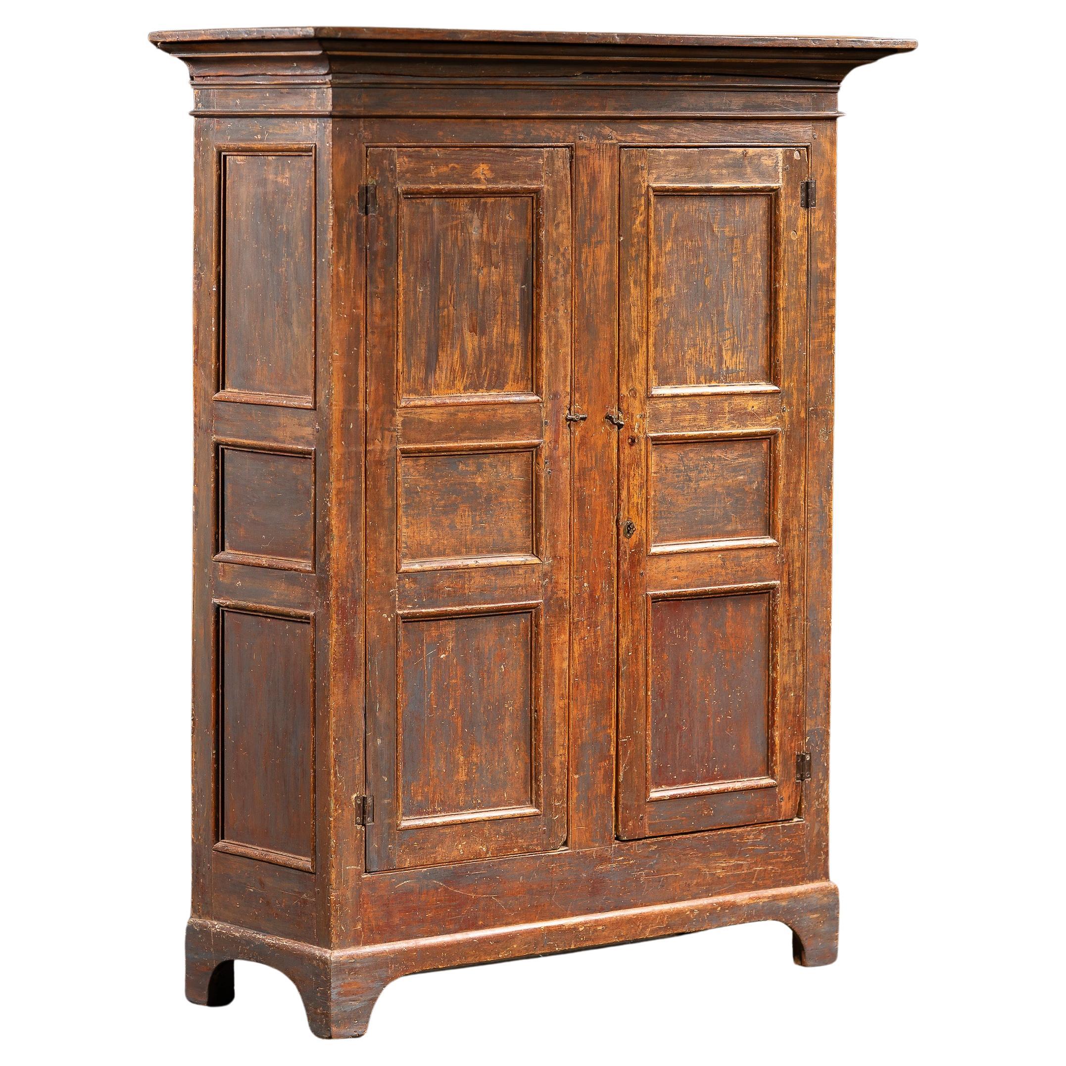 Mid-19th Century Painted Pine Cupboard