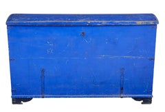 Mid-19th Century Painted Pine Dome Top Trunk