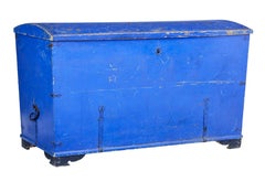 Mid-19th Century Painted Pine Dome Top Trunk