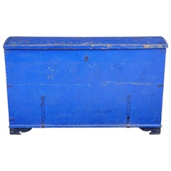 Mid-19th Century Painted Pine Dome Top Trunk