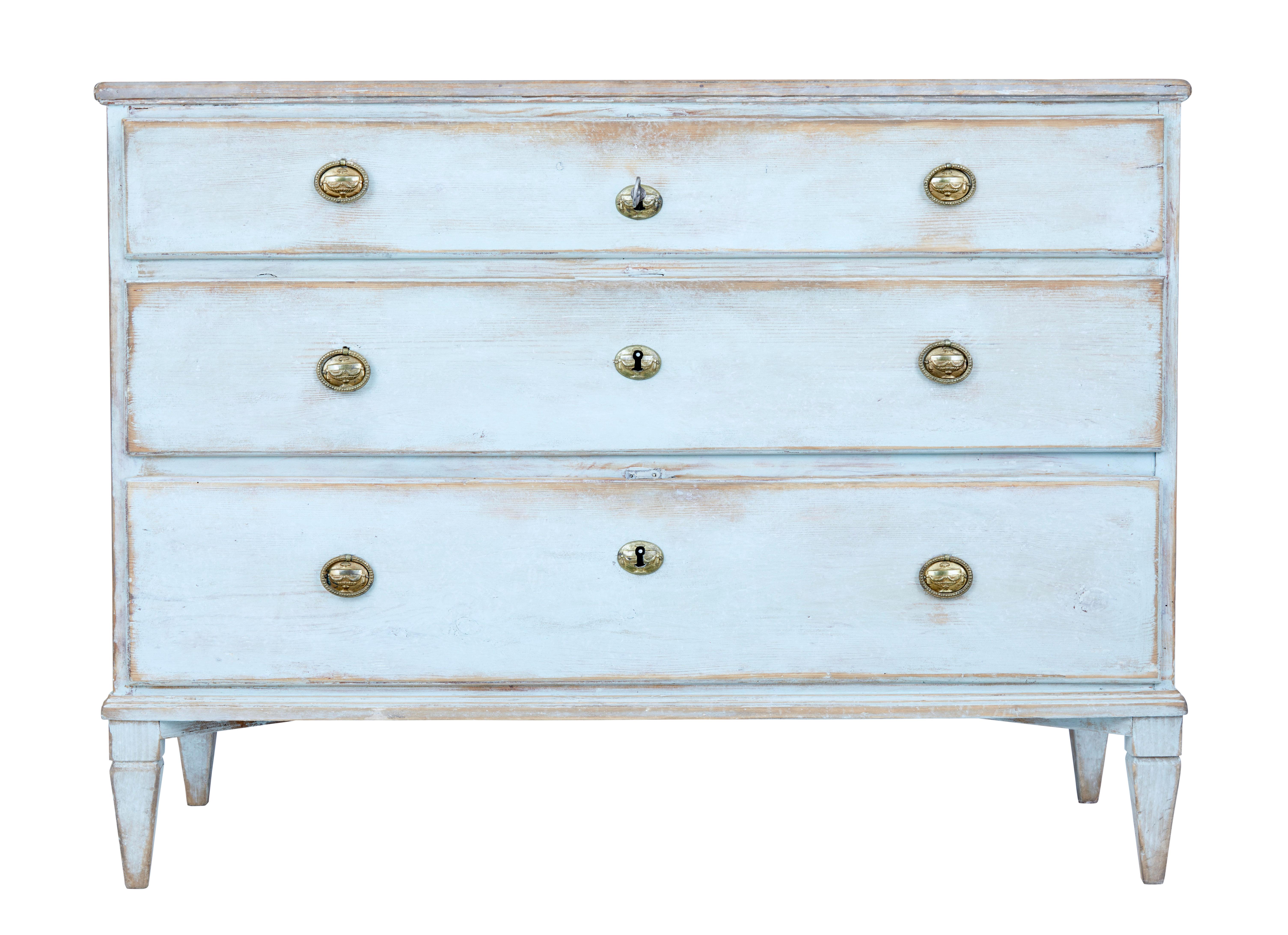painted pine chest of drawers