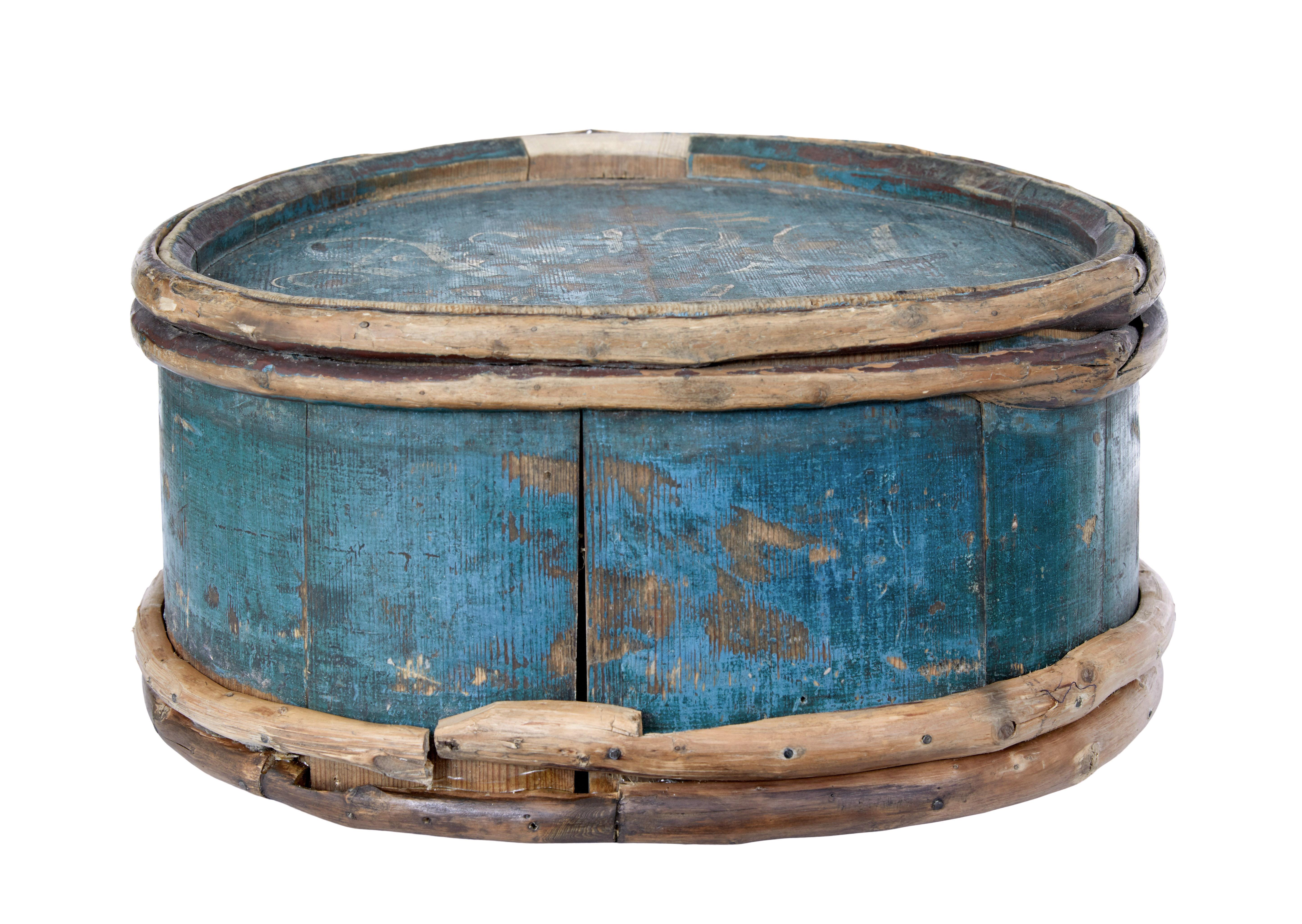 Cane Mid-19th Century Painted Swedish Water Carrier For Sale