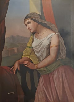 MID-19th CENTURY PAINTING OF THE POETESS SAPPHUS BY ENRICO FANFANI