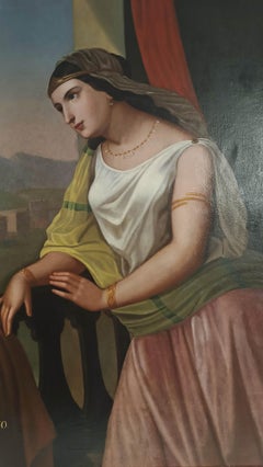 GEMÄLDE DER DICHTERIN SAPPHUS AUS DER MITTE DES 19. JAHRHUNDERTS VON ENRICO FANFANI
