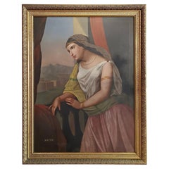 MID-19th CENTURY PAINTING OF THE POETESS SAPPHUS BY ENRICO FANFANI