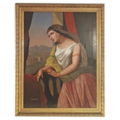 GEMÄLDE DER DICHTERIN SAPPHUS AUS DER MITTE DES 19. JAHRHUNDERTS VON ENRICO FANFANI