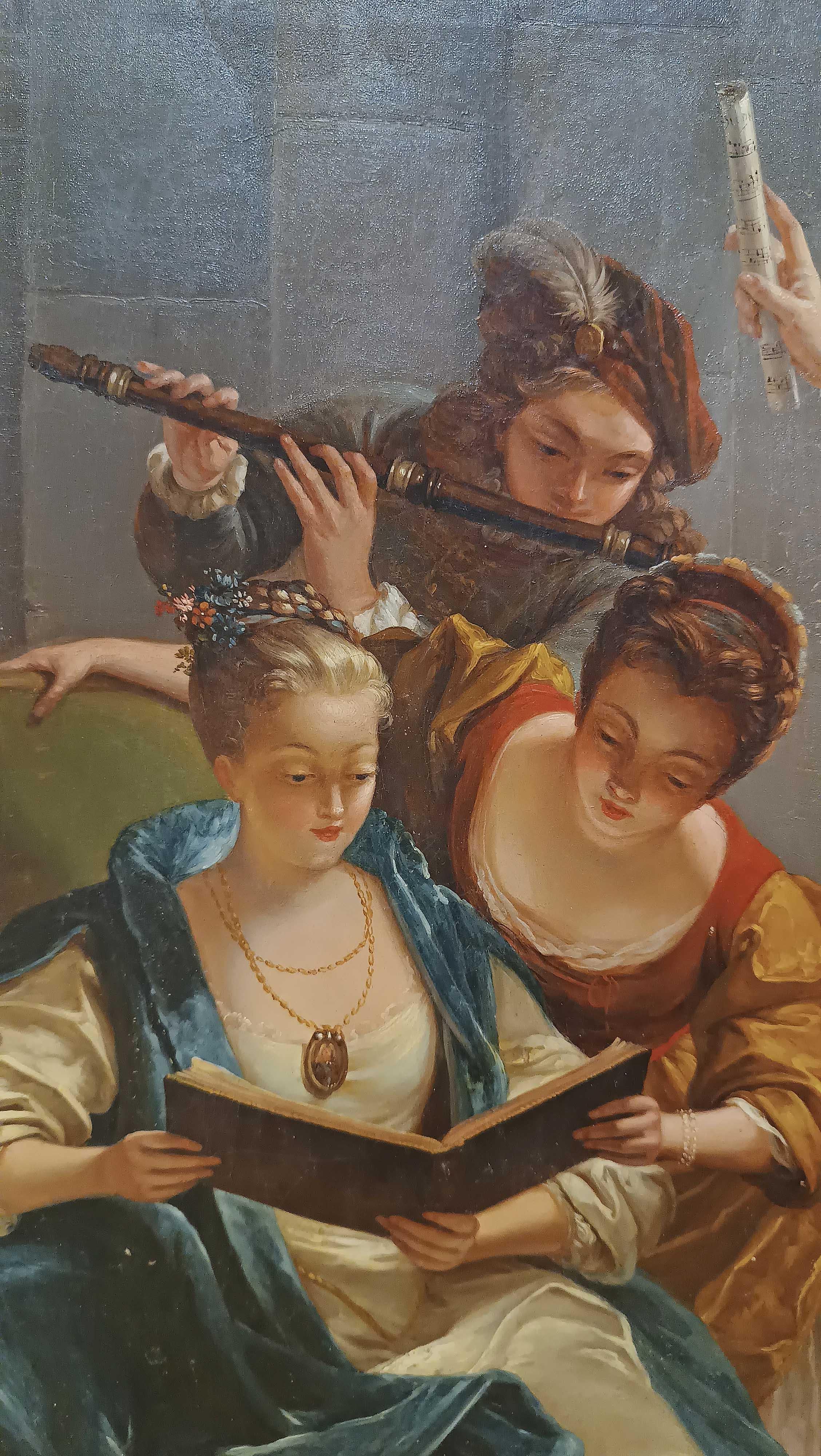 MID-19th CENTURY PAINTING WITH SMALL CONCERT (Napoleon III.) im Angebot