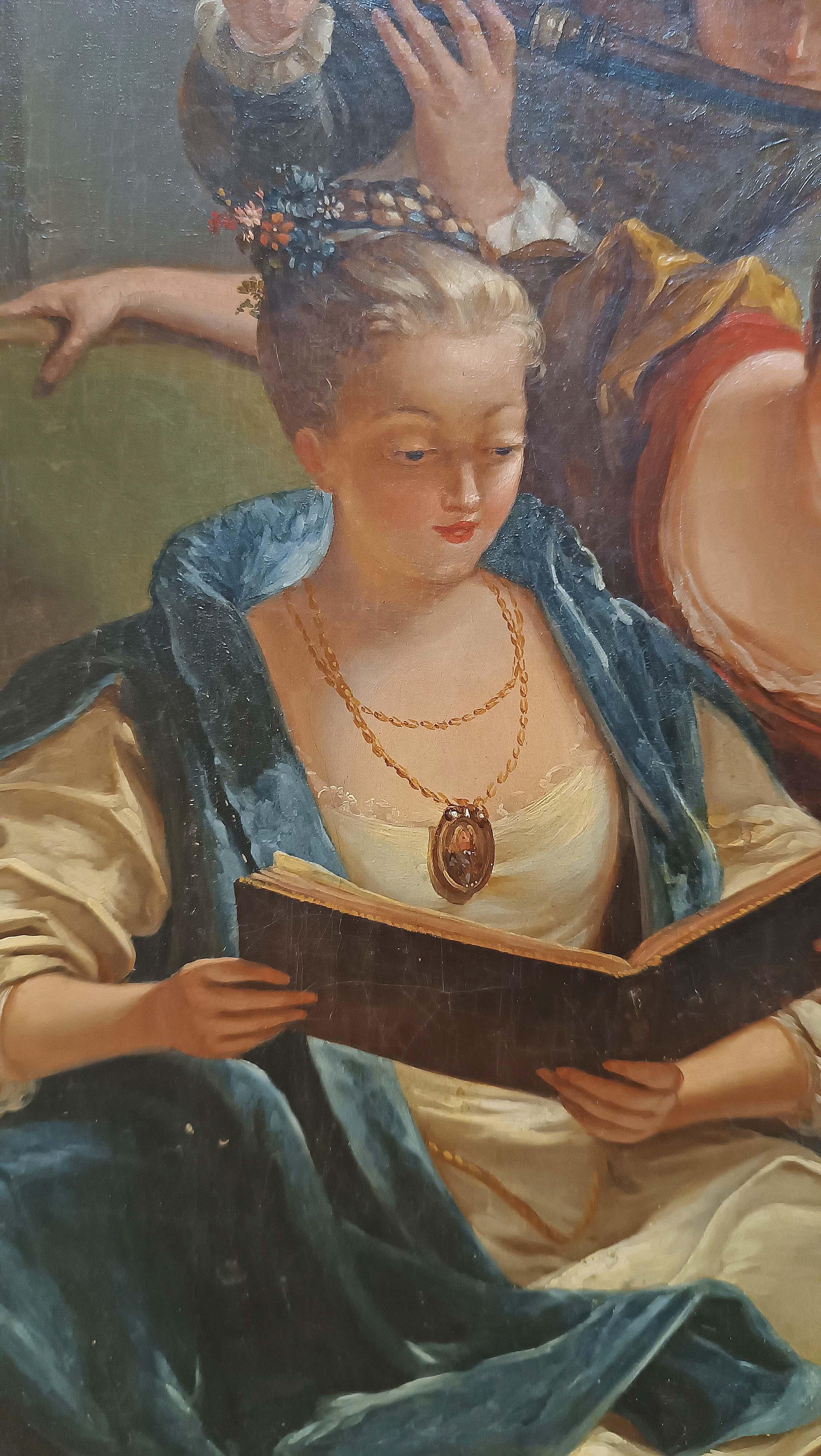 MID-19th CENTURY PAINTING WITH SMALL CONCERT (French) im Angebot