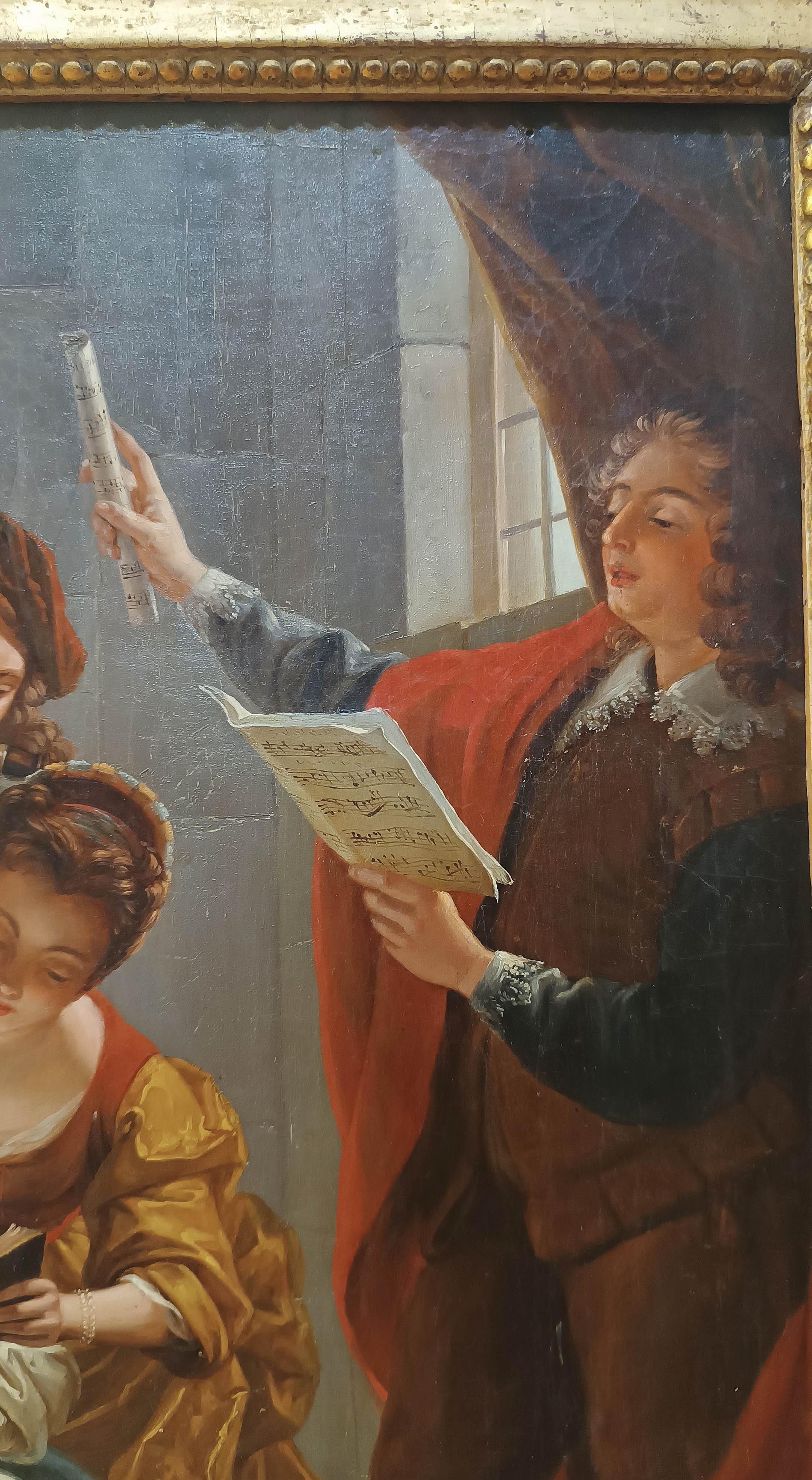 MID-19th CENTURY PAINTING WITH SMALL CONCERT (19th Century) im Angebot