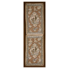 Mid 19th Century Pair of Chinese Silk & Metal Embroidery (7" x 1' 9" - 18 x 54)