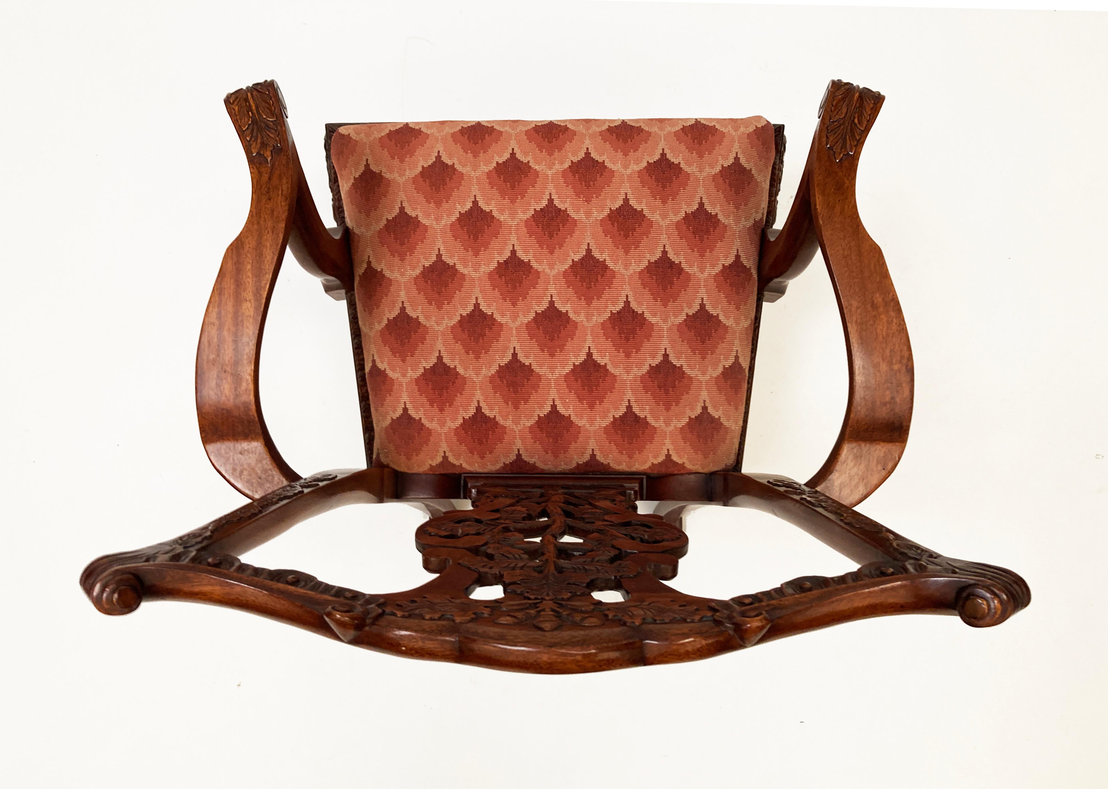Mid 19th Century Pair of Early English Mahogany Chippendale Open Arm Chairs For Sale 5