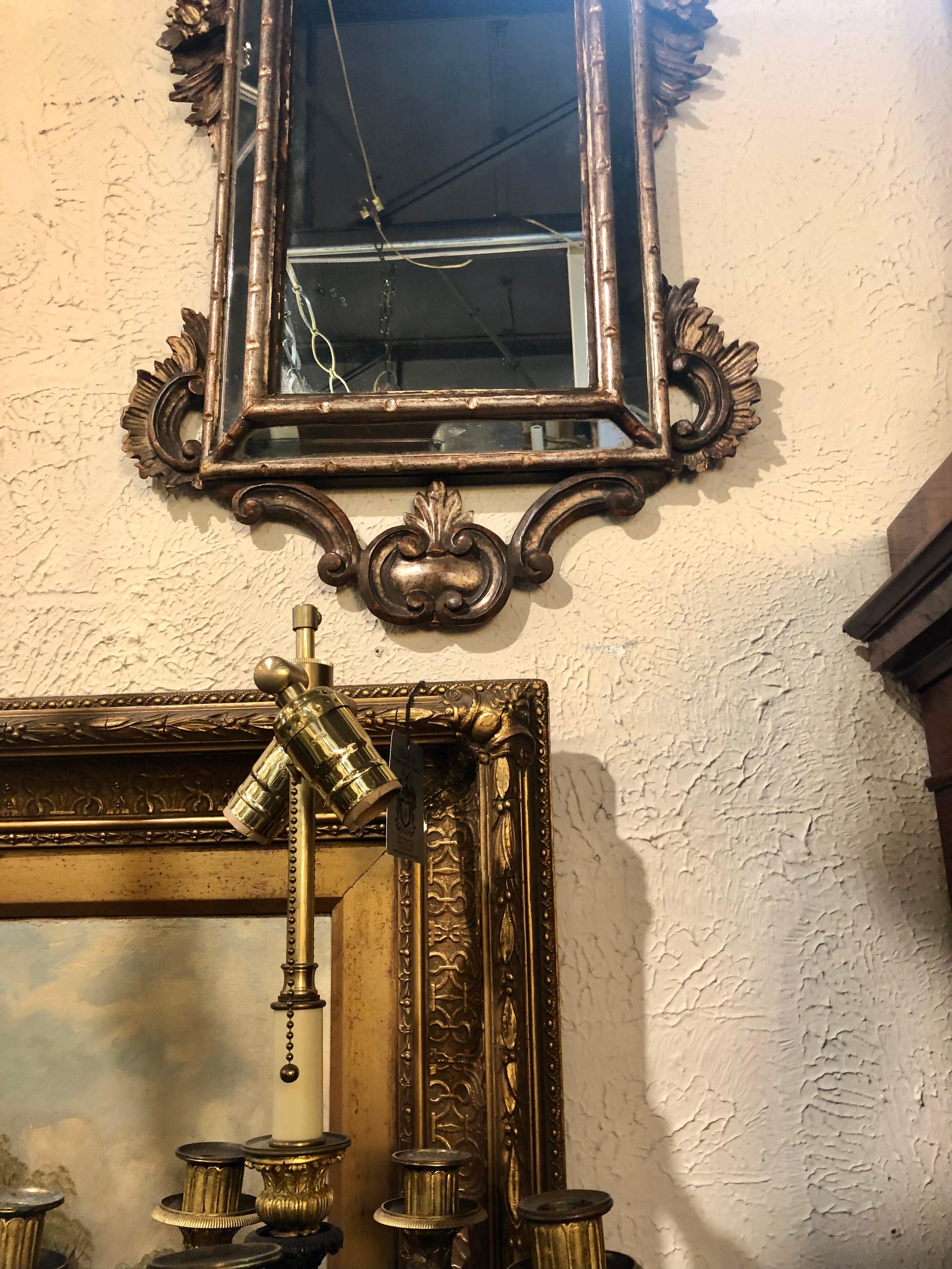 Hand-Carved Mid-19th Century Pair of Italian Cushion Mirrors