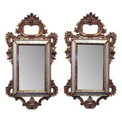 Mid-19th Century Pair of Italian Cushion Mirrors