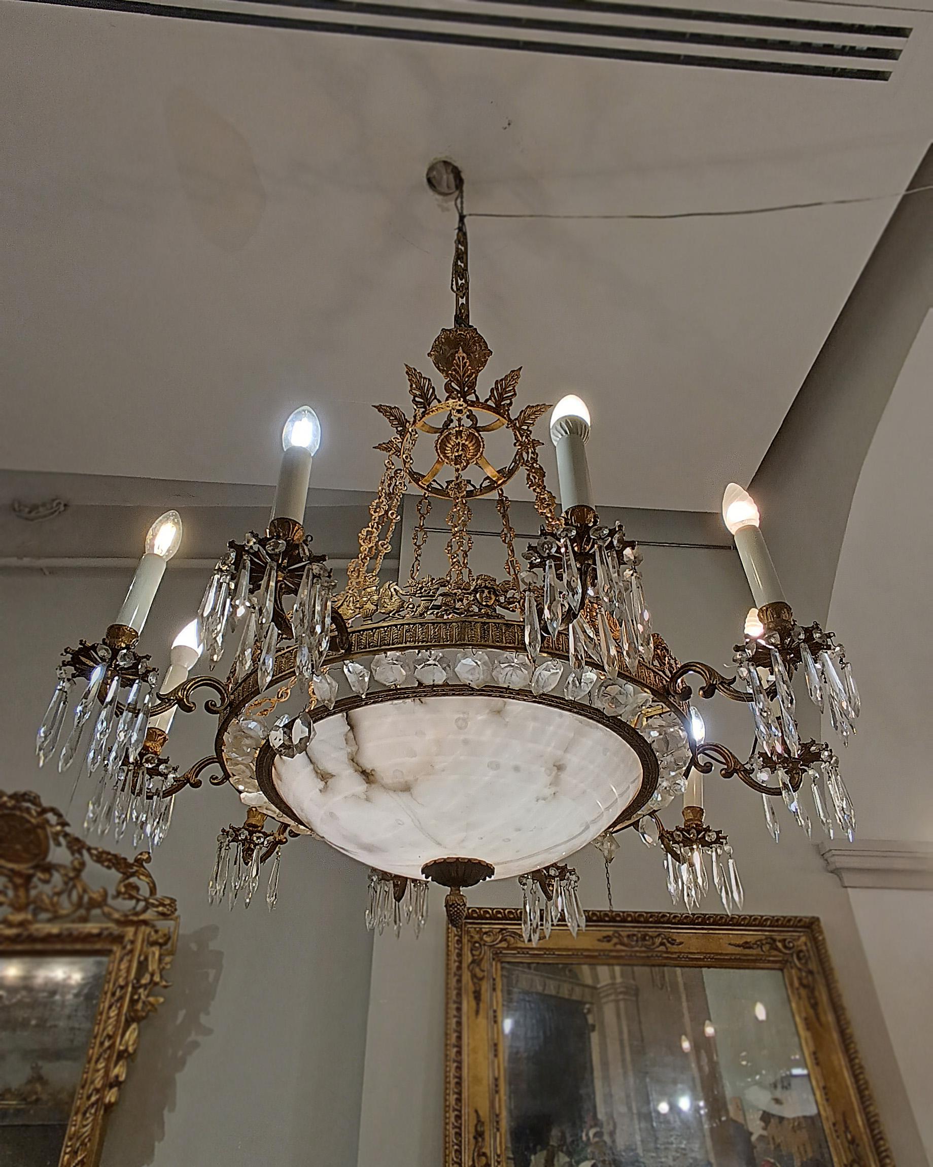 PAREJA DE ARAÑAS NAPOLEON III DE MEDIADOS DEL SIGLO XIX en venta 1