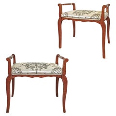 MID-19th CENTURY PAIR OF NAPOLEON III CHERRY STOOLS