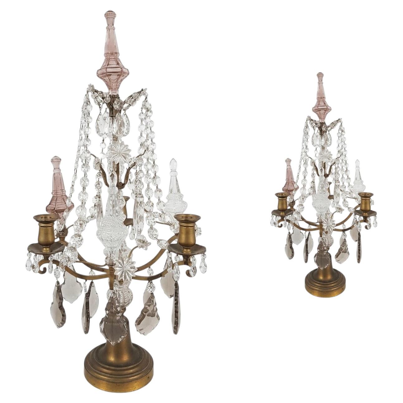 MID-19th CENTURY PAIR OF NEOCLASSICAL-STYLE GIRANDOLES