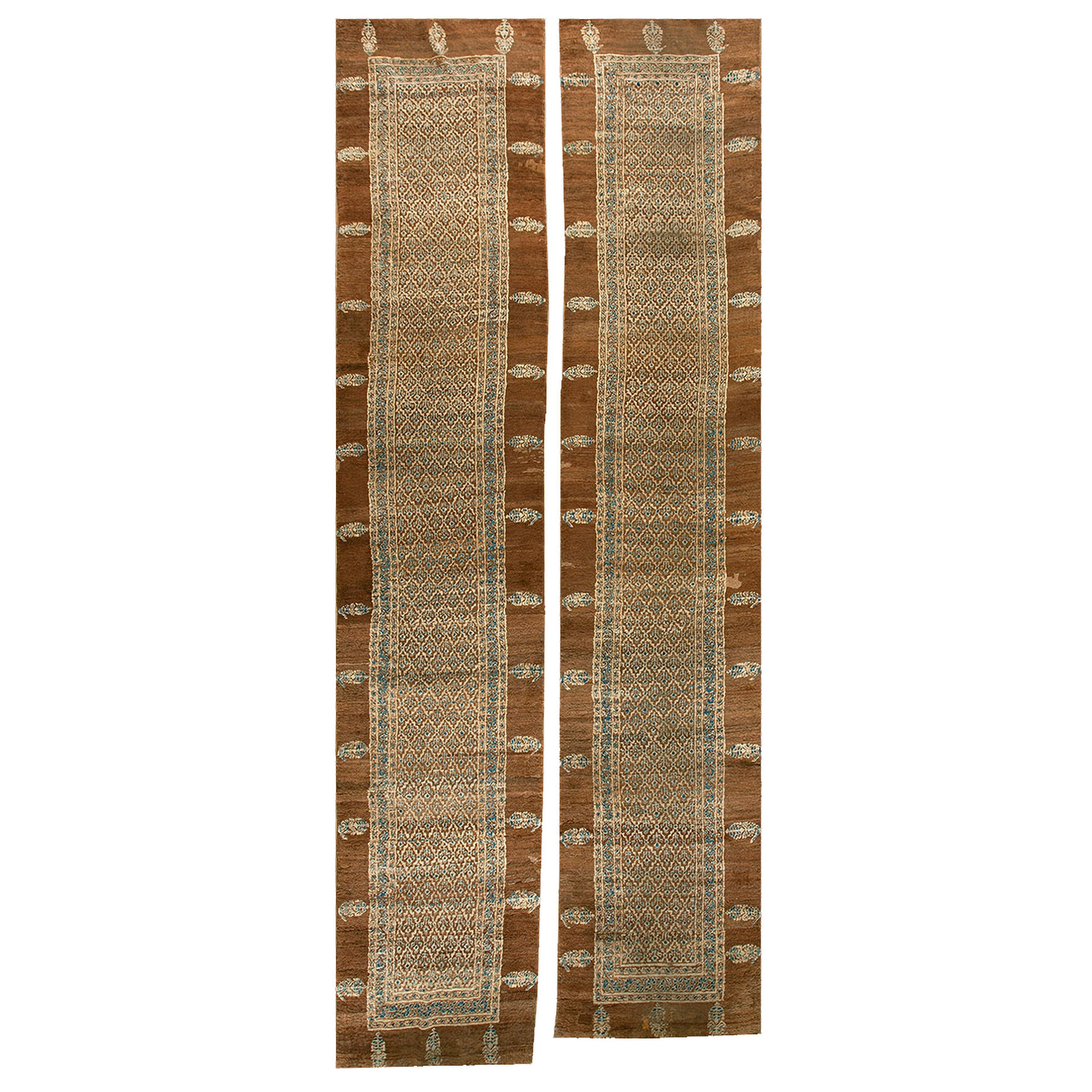 Metà del 19° secolo Coppia di N.W. Tappeti persiani Bakshaiesh (3' x 15'9" - 91 x 480)