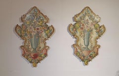 COPPIA DI PANNELLI DIPINTI DELLA METÀ DEL XIX SECOLO