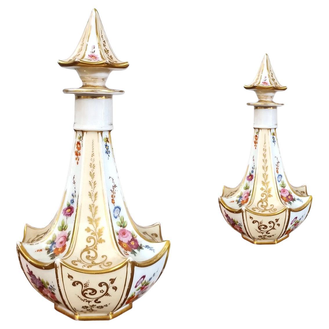 MID-19th CENTURY PAIR OF PORCELAIN BOTTLES