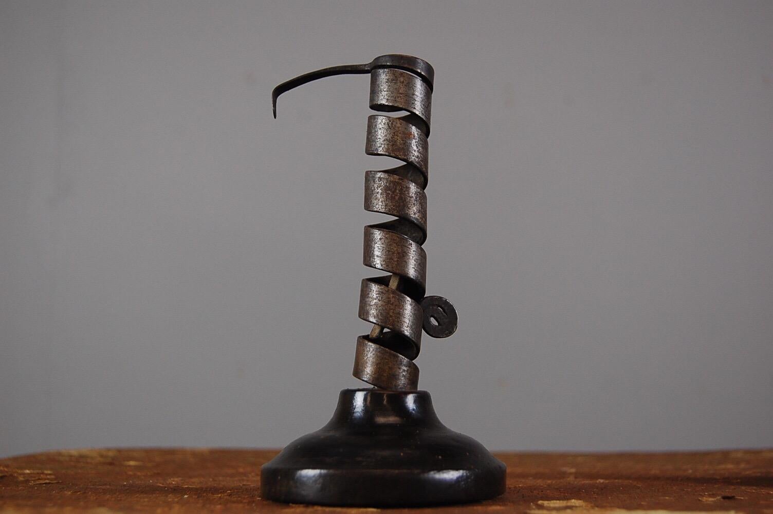 French Mid-19th Century Pair of Rat Du Cave Spiral Candlesticks