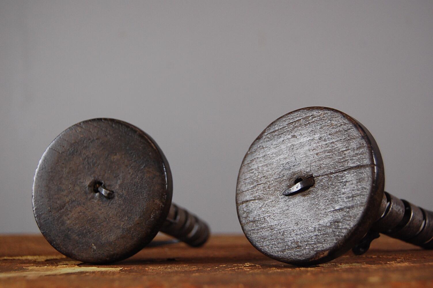 Mid-19th Century Pair of Rat Du Cave Spiral Candlesticks In Fair Condition In Pease pottage, West Sussex