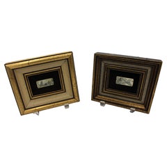 Mid-19th Century Pair of Scrimshaw Miniature Plaques