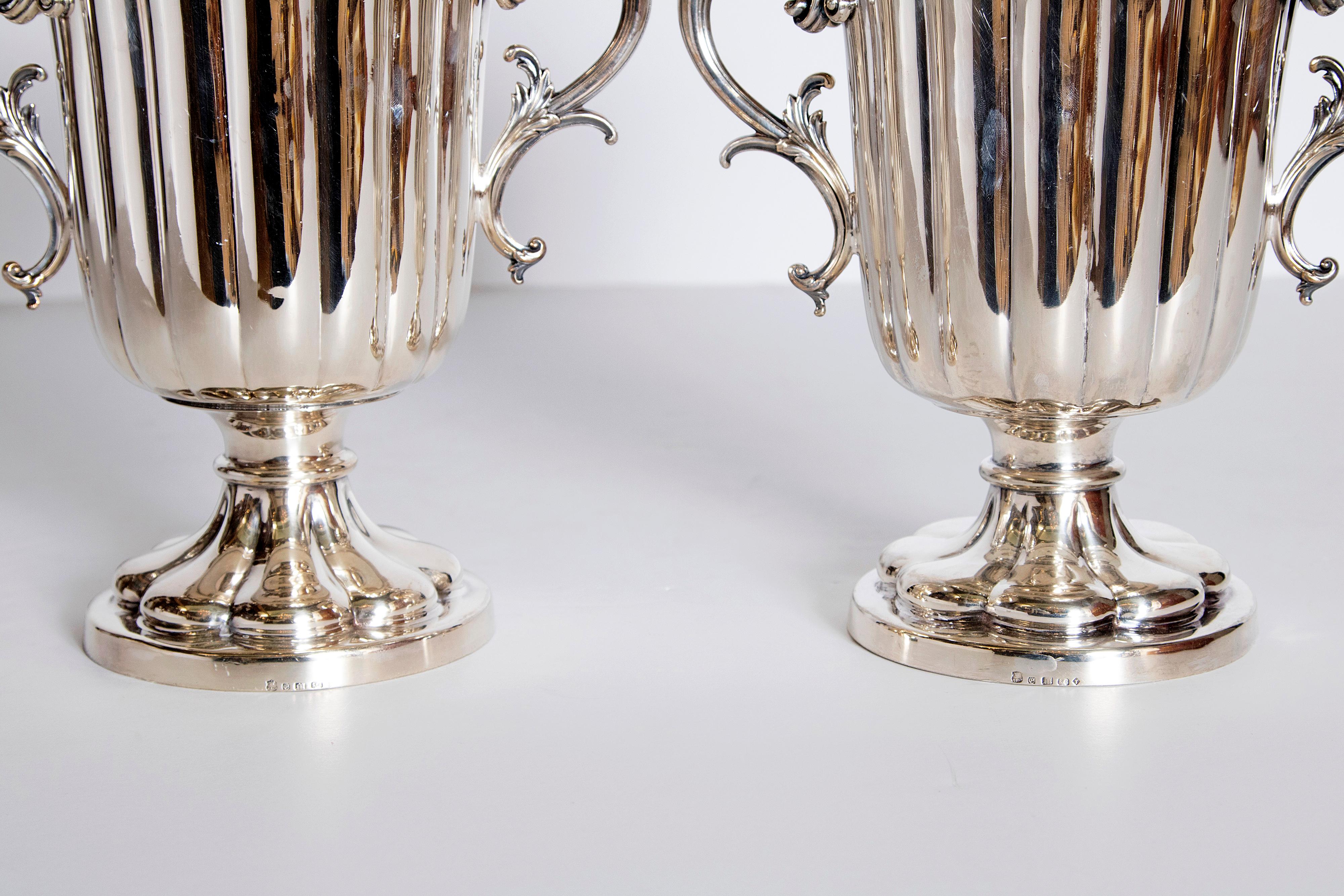 Mid-19th Century Pair of Silver Plate Ice Vases by Elkington & Co., England 5