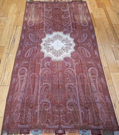 19th Century Hand Woven Paisley Piano Shawl