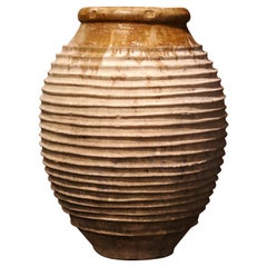 Antique Mid-19th Century Patinated Greek Terracotta Olive Jar