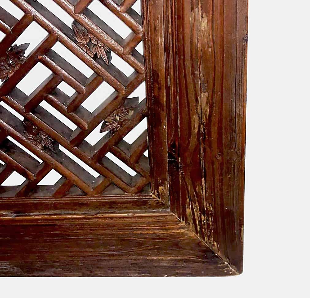Mid-19th Century Peachwood Window Screen from Sianxi, China For Sale 1