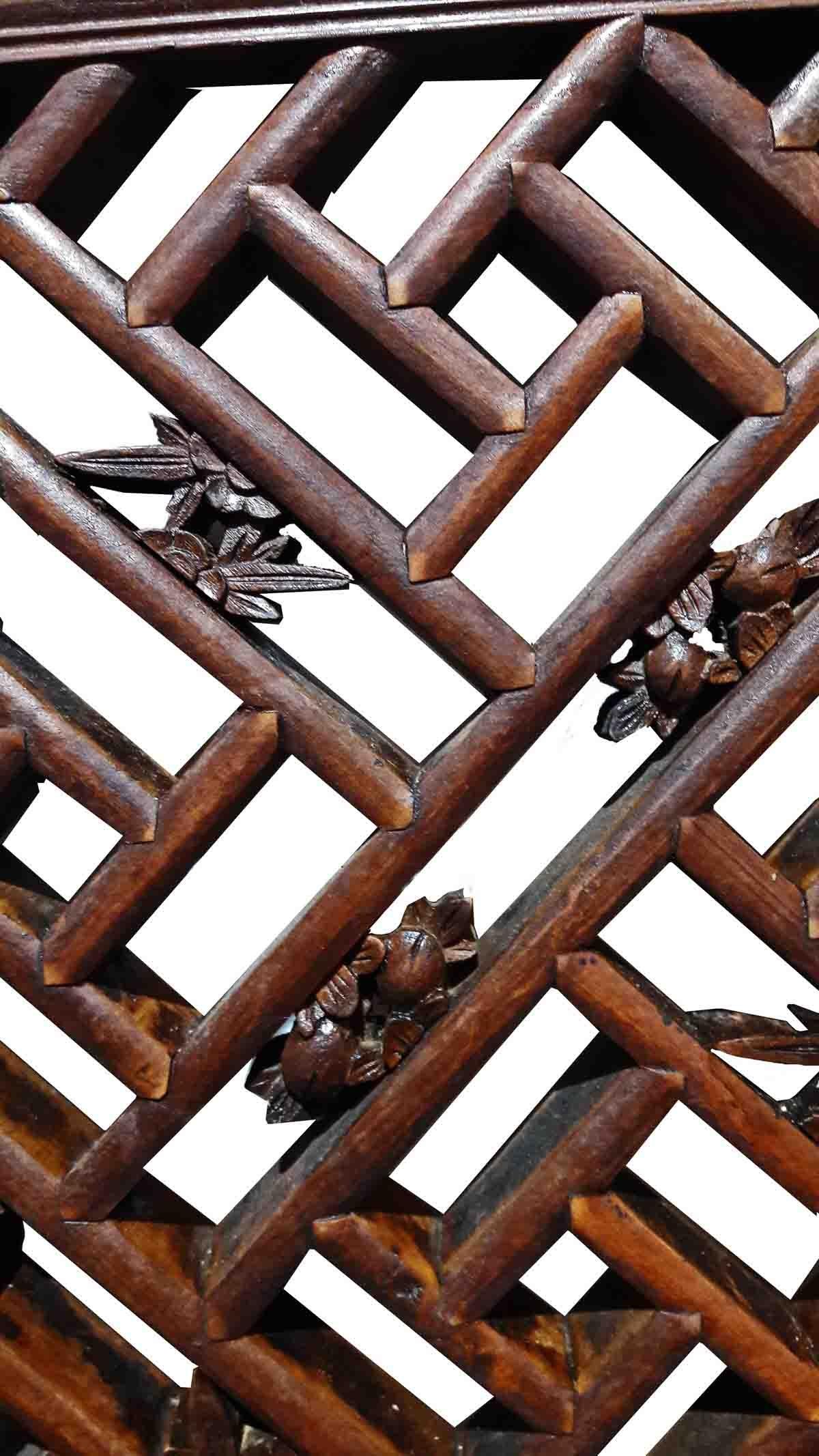 Mid-19th Century Peachwood Window Screen from Sianxi, China For Sale 4
