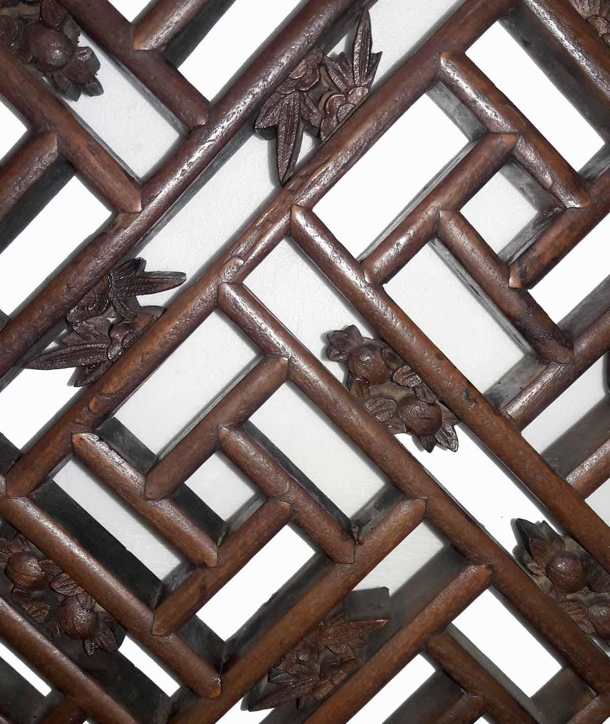 Mid-19th Century Peachwood Window Screen from Sianxi, China For Sale 5