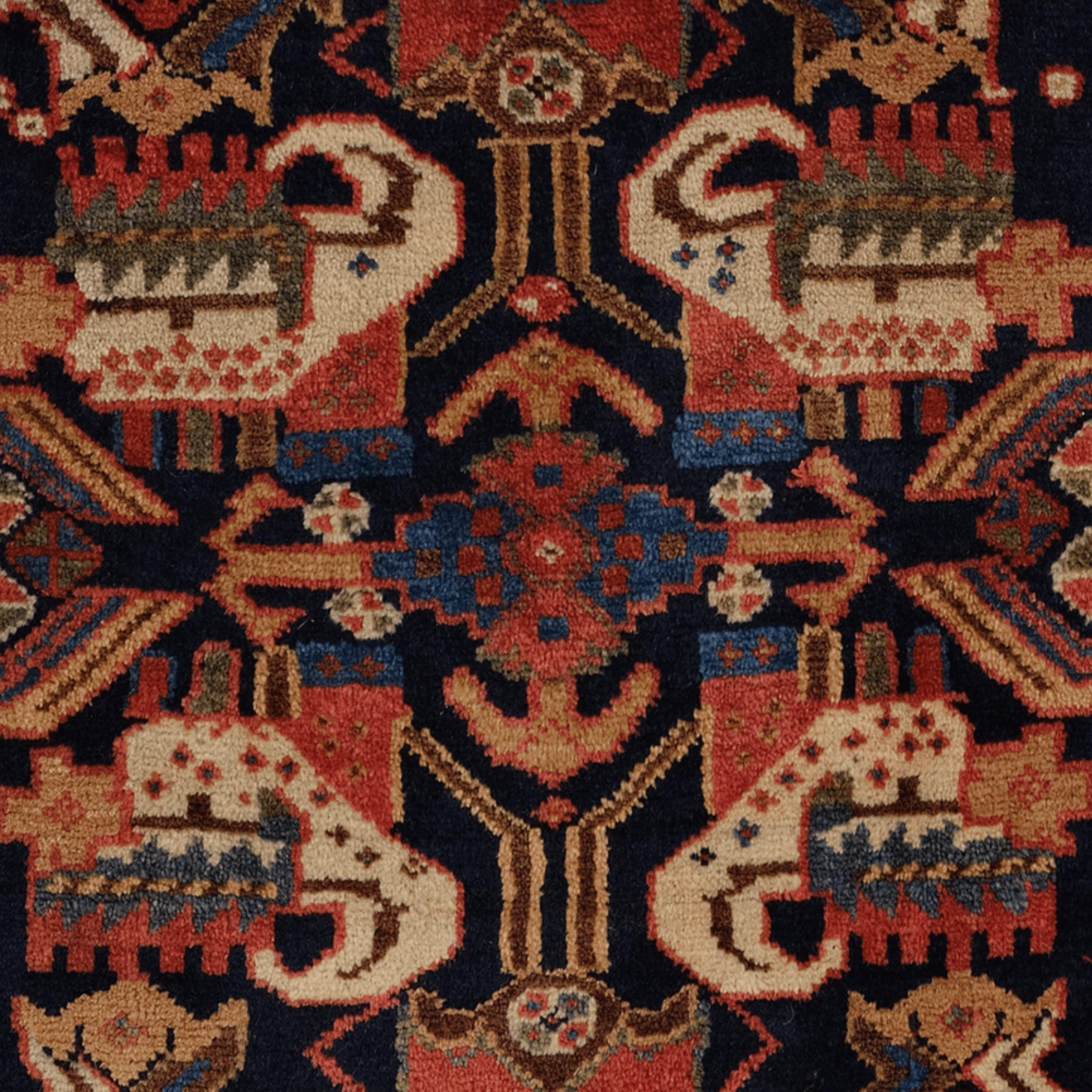 Persisches Taschengesicht aus der Mitte des 19. (Handgeknüpft)