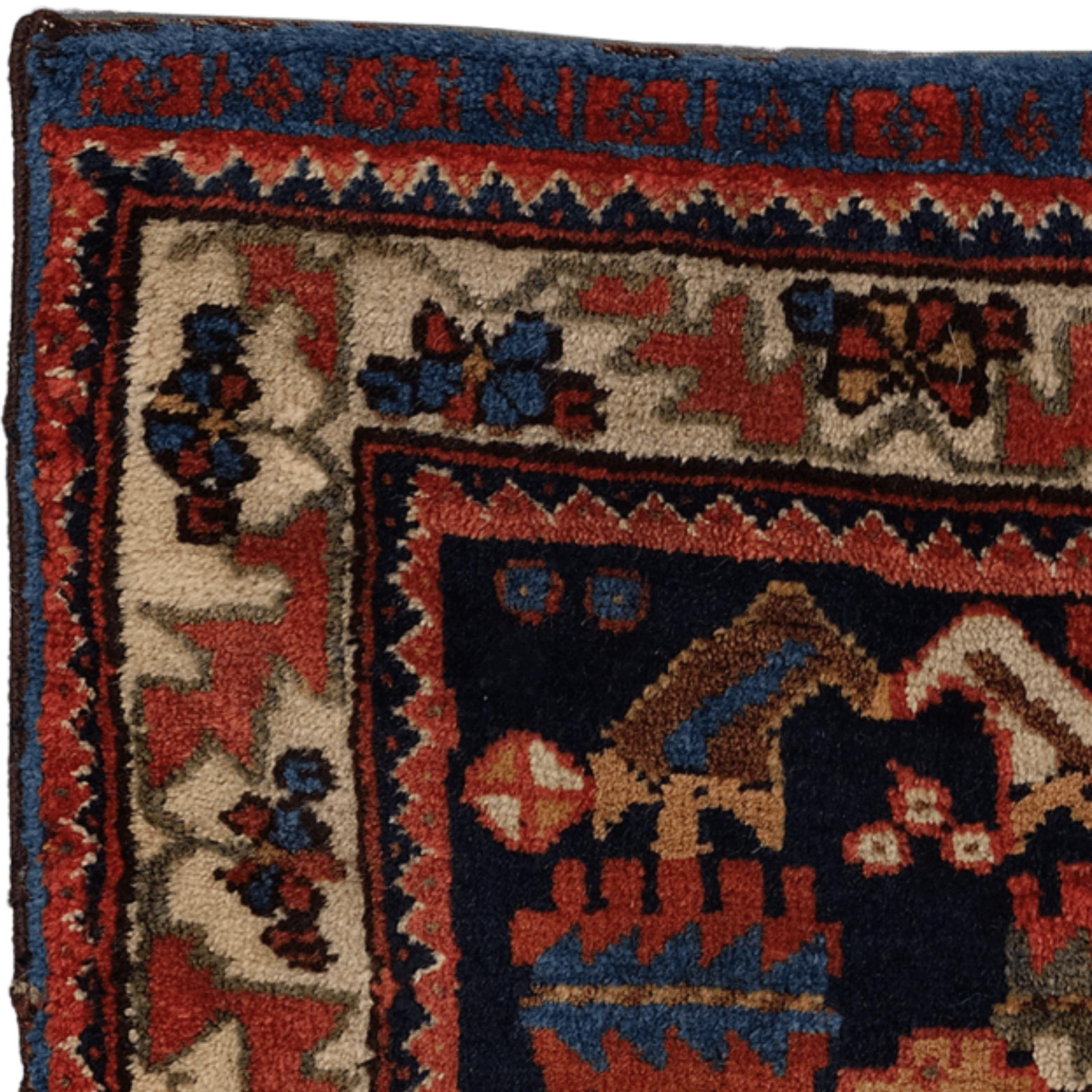 Persisches Taschengesicht aus der Mitte des 19. (Wolle)