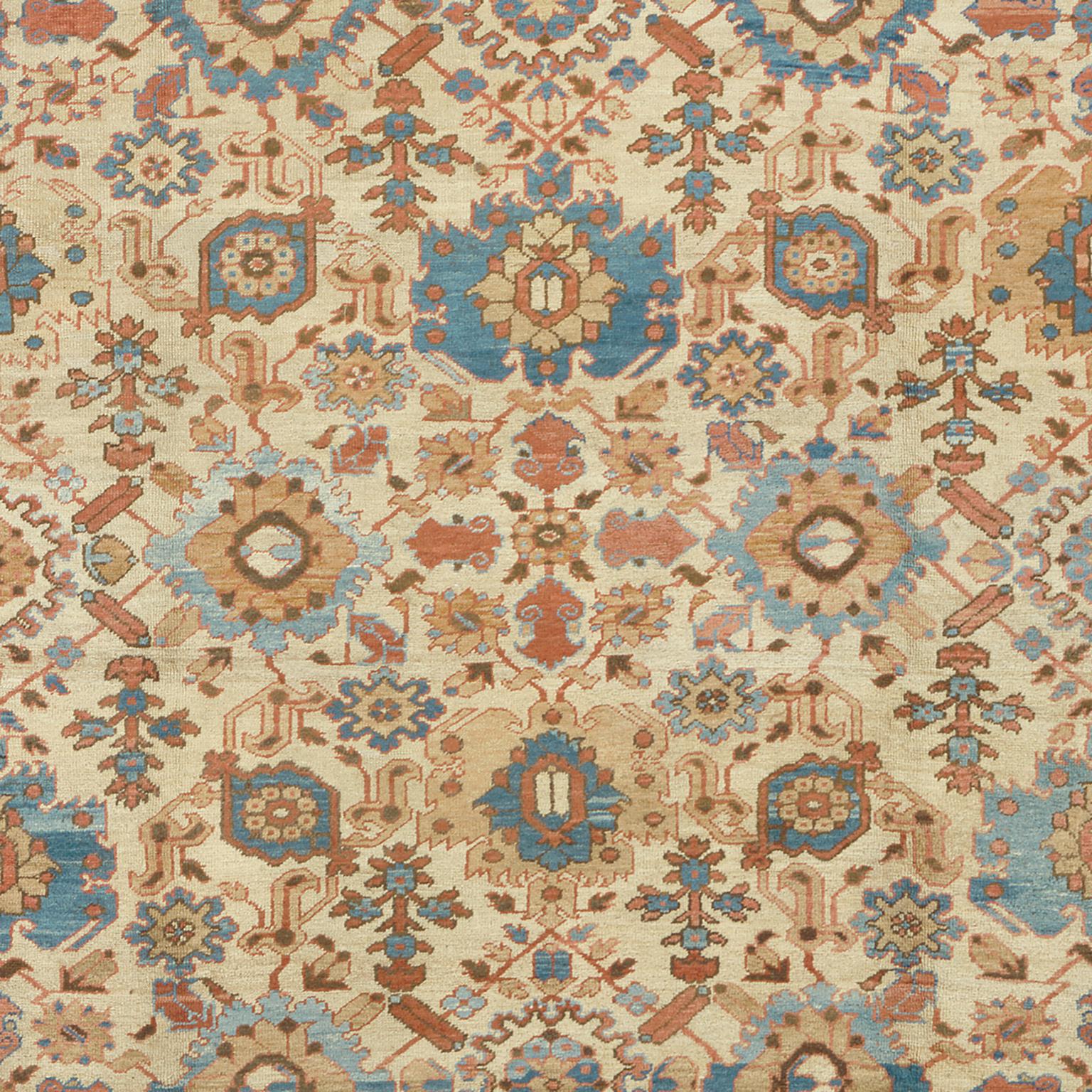 Hand-Knotted Mid-19th Century Persian Bakshaish Rug For Sale