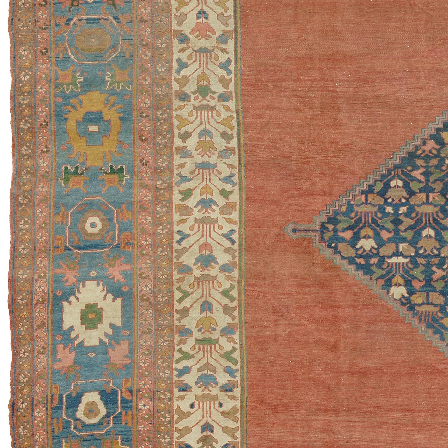 Wool Mid-19th Century Persian Bakshaish Rug For Sale