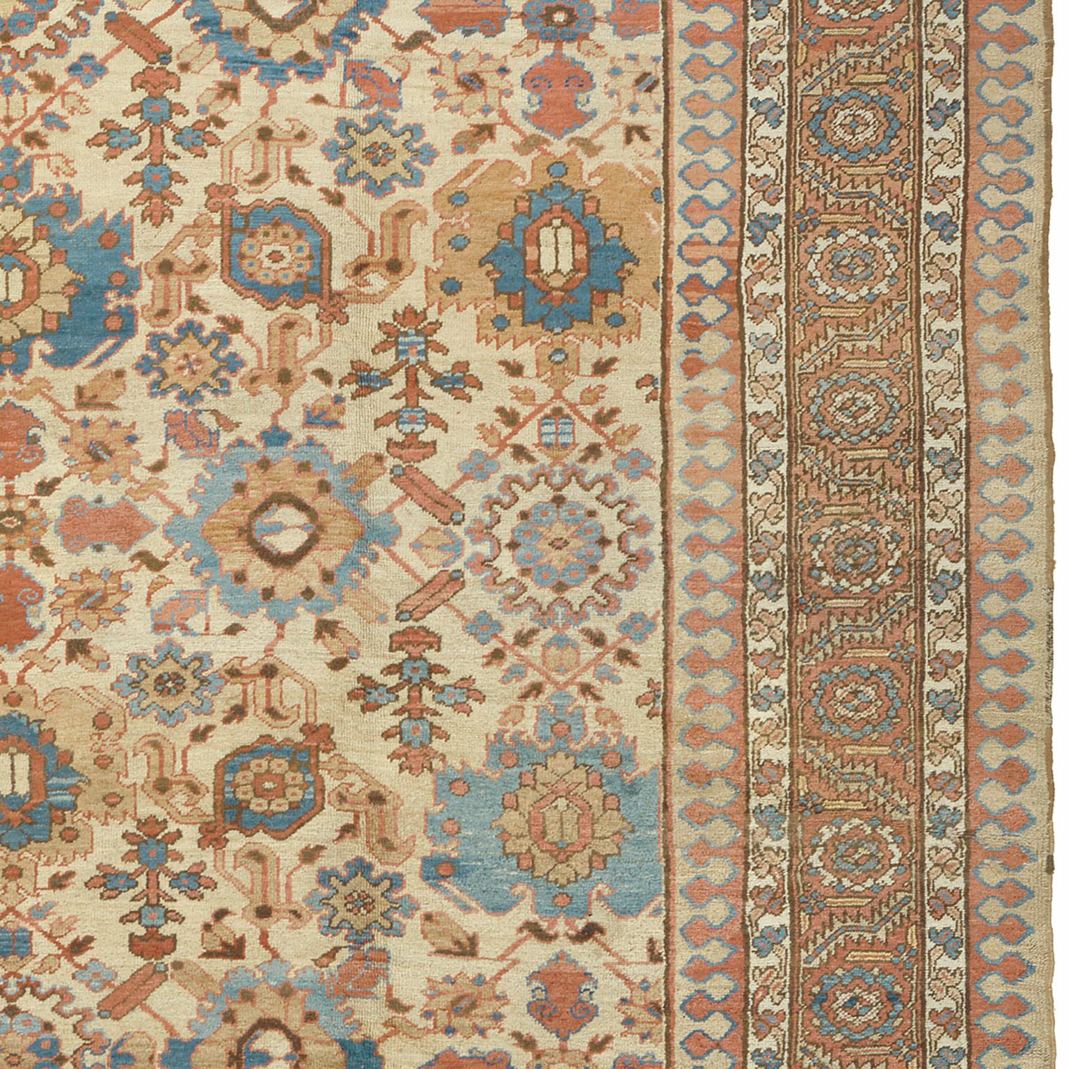 Wool Mid-19th Century Persian Bakshaish Rug For Sale