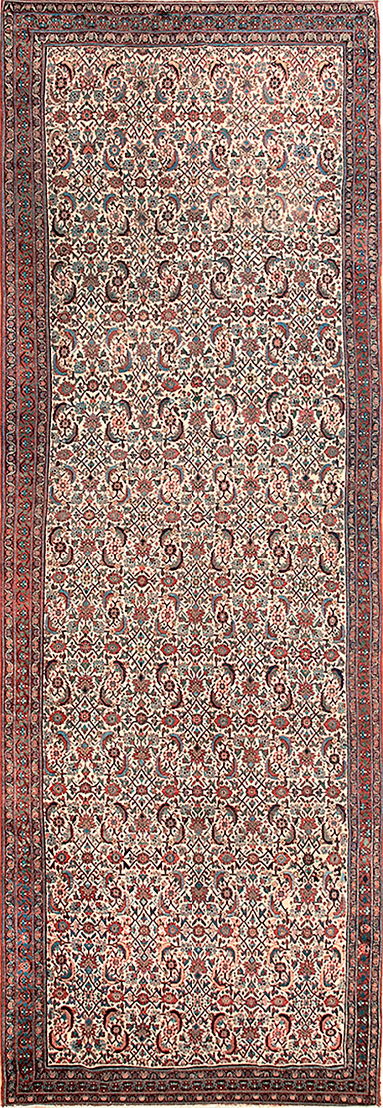 Persischer Malayer Teppich aus der Mitte des 19. Jahrhunderts ( 5'8" x 18' - 173 x 549 )