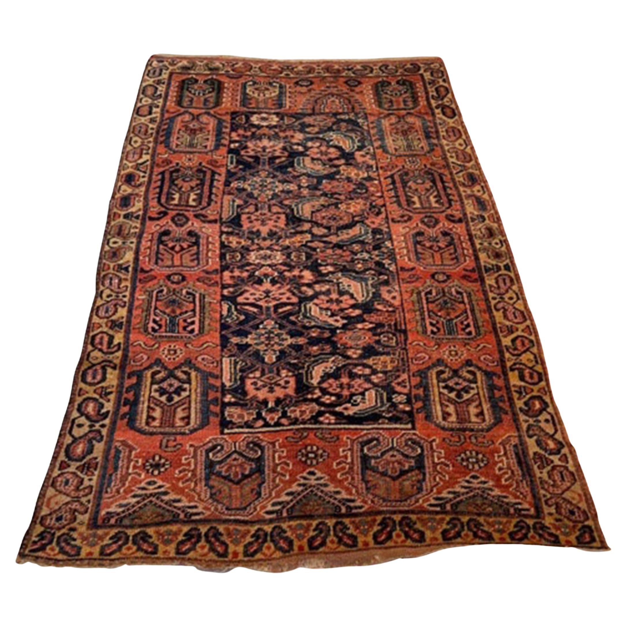 Mid-19th Century Persian Tribal Bidjar Rug For Sale