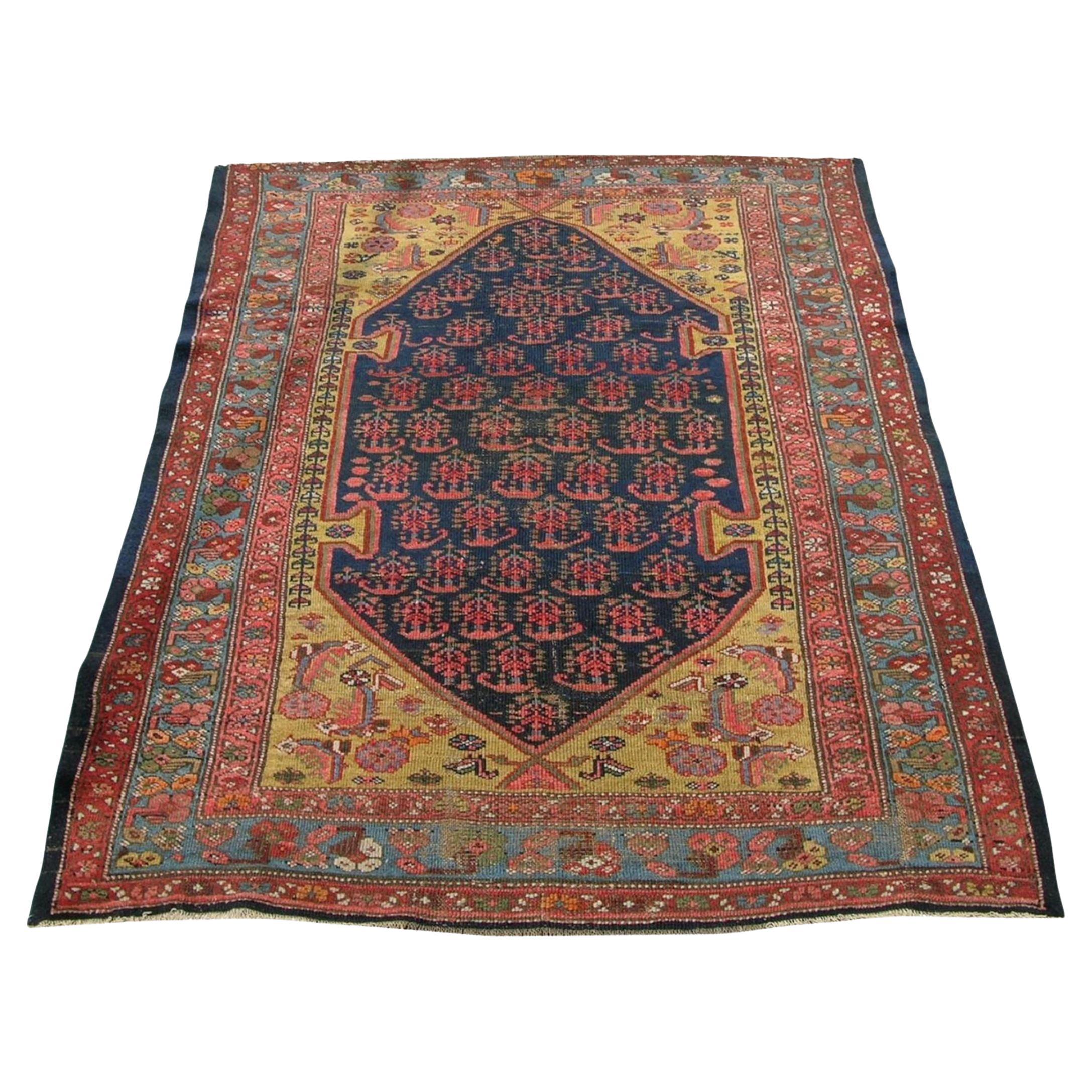 Mid-19th Century Persian Zanjan Rug 5.6x4.1 For Sale