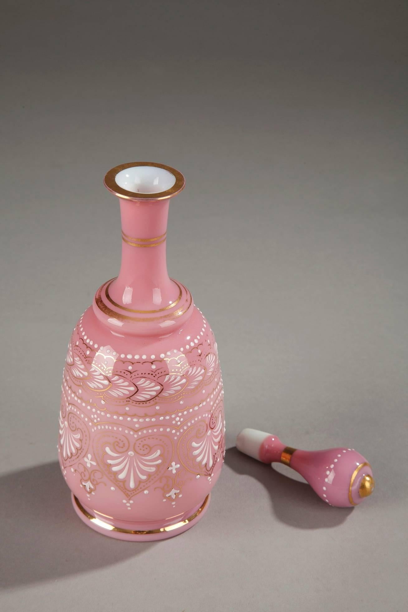 Napoleon III Mid-19th Century Pink Opaline Flask